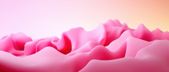 Wall Mural - Abstract pink waves background with smooth gradient, creating a soft and dreamy texture for modern design and feminine concept