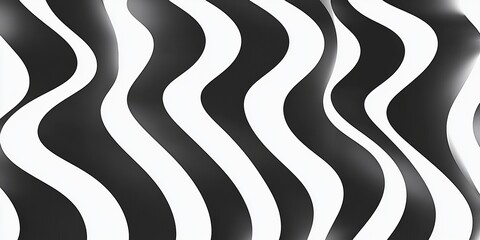 Poster - Abstract black and white wavy patterns create dynamic visual effects in contemporary design