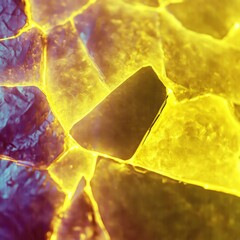 Poster - Colorful abstract texture of translucent crystals illuminated by vibrant light in a creative display