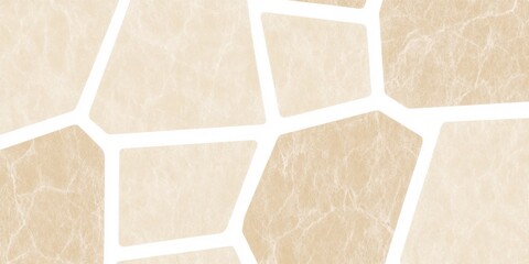 Poster - Decorative tiles in light beige and cream shades with irregular shapes on a clean surface