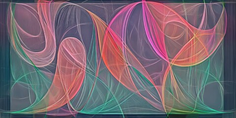 Poster - Colorful abstract lines create a dynamic visual pattern in vibrant hues and flowing shapes