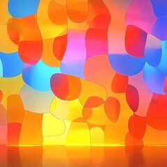 Poster - Bright abstract patterns create a vibrant backdrop showcasing hues of red, blue, and yellow in a playful design