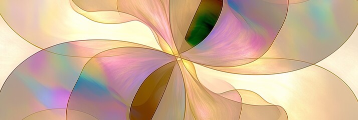 Poster - Digital abstract art featuring swirling shapes and vibrant colors creating a sense of movement and depth in a peaceful background