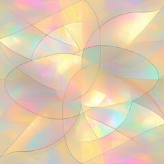 Poster - Colorful abstract design with overlapping shapes creating a harmonious visual effect in soft pastel tones