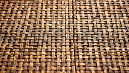 Poster - Beautifully crafted woven material showcasing intricate tatami mat weave patterns and textures