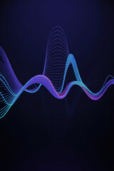 Poster - Dynamic Soundwave Visualization in Vibrant Blue and Purple Tones Against Dark Background