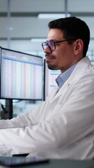 Aufkleber - Unhappy Medical Doctor Doing Spreadsheet Codes