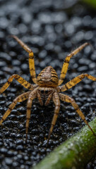 Wall Mural - Net-casting spider poised to trap prey in Wollongong.