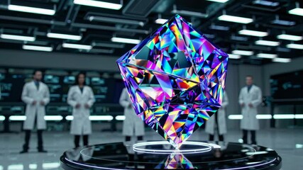 Leinwandbilder - Advanced technology demonstration showcasing light manipulation in a modern research facility