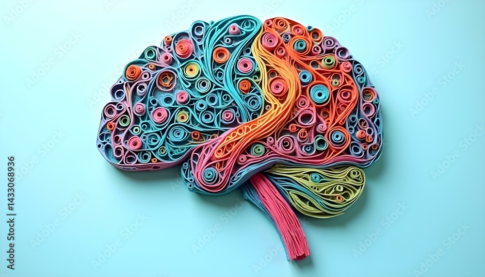 Paper Art Representing Brain Connections and Neurodivergent Complexity ...