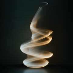Poster - Swirling Light Abstract: Captivating light painting art in a long-exposure, depicting a graceful, ethereal spiral, conveying motion, energy, and artistic flair against a serene backdrop.