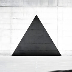 Poster - Geometric Silhouette: A stark, eye-catching shot of a concrete structure, the geometric silhouette of a perfect triangle is the focal point, presenting a study in contrasts.