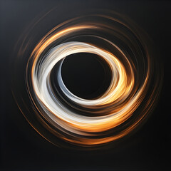 Poster - Celestial Vortex of Light: A mesmerizing illustration showcasing a swirling vortex of luminous light, composed of golden and white hues against a dark, enigmatic backdrop.