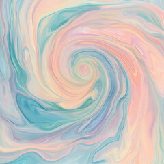 Poster - Abstract Swirl of Pastel Hues: A mesmerizing swirl of pastel colors, creating an evocative and visually stunning design. The image captures a dynamic sense of movement.