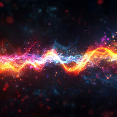 Poster - Cosmic Energy: A breathtaking abstract rendering of vibrant, swirling energy gracefully traverses the vast expanse of the cosmos. Dynamic interplay of colors in a visual symphony of cosmic power.