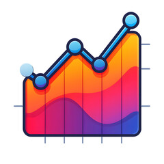 Poster - vibrant line chart depicting a rising trend in data analytics and business performance metrics
