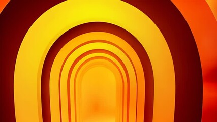 Aufkleber - Vibrant arches lead through glowing warmth in a surreal world of color and light at a unique art event Generative AI
