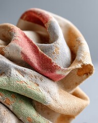 Aufkleber - Artisanal Textile Heritage Vintage Woven Fabric with Soft Patina, Sustainable Craft Narrative for Conscious Design and Nostalgic Storytelling