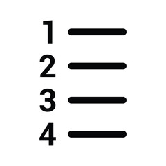 Poster - number list icon. List Ordered Outline Style. Menu icon Vector set.