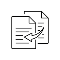 Poster - Data Replication Icon in outline. Black line icon for duplicate Icon, 