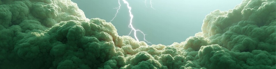 Aufkleber - Climate Crisis Visualization Dramatic Atmospheric Turbulence with Lightning - Cinematic Weather Documentation for Environmental Reporting and Climate Change Awareness