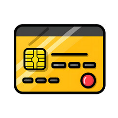 Poster - A simple clean and modern of a credit card featuring a chip and magnetic stripe centered on a white background
