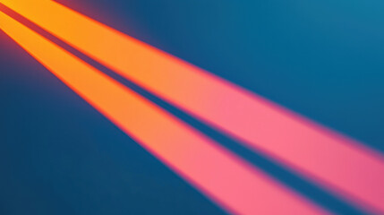 Poster - Vibrant light beams create stunning visual effect against blue background, evoking sense of energy and creativity