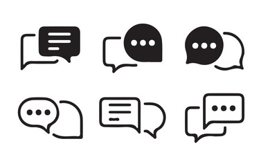 Poster - Social media message icon Collection.  Chat Bubble Icon set. Chat, message, Comment, sms, chat, chatting, talk line icon vector illustratio Eps 10