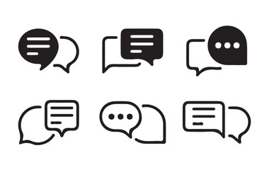 Poster - Social media message icon Collection.  Chat Bubble Icon set. Chat, message, Comment, sms, chat, chatting, talk line icon vector illustratio Eps 10