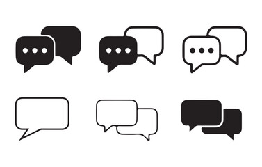 Poster - Social media message icon Collection.  Chat Bubble Icon set. Chat, message, Comment, sms, chat, chatting, talk line icon vector illustratio Eps 10