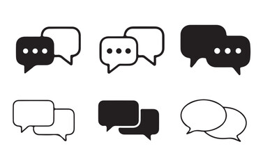 Poster - Social media message icon Collection.  Chat Bubble Icon set. Chat, message, Comment, sms, chat, chatting, talk line icon vector illustratio Eps 10