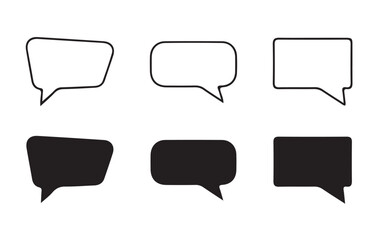 Poster - Black Speech bubble icon set. Chat message signs. Talk bubble icon collection. Vector illustration eps 10