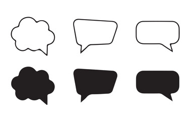 Poster - Black Speech bubble icon set. Chat message signs. Talk bubble icon collection. Vector illustration eps 10