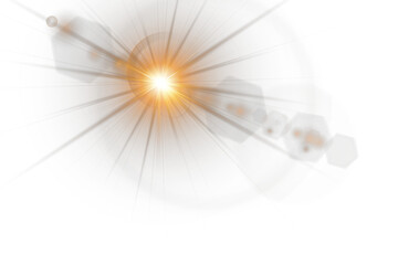 Wall Mural - Shimmering star flash glows softly in minimal compositions. Lens flare streaks burst brightly across light gradients. Abstract sunlight effect surrounds space with radiant energy. Sparkling flare line