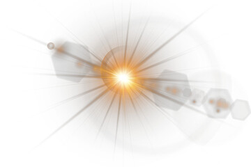 Wall Mural - Shimmering star flash glows softly in minimal compositions. Lens flare streaks burst brightly across light gradients. Abstract sunlight effect surrounds space with radiant energy. Sparkling flare line