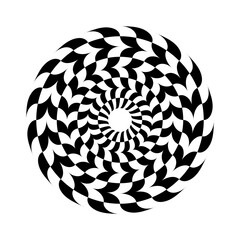 Wall Mural - abstract circle rotation design element. illusion of twirl movement.