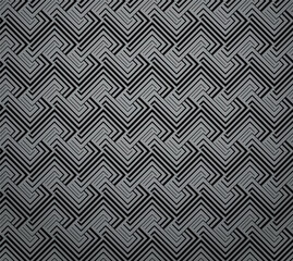 Fototapete - Abstract geometric pattern with stripes, lines. Seamless vector background. Gray and black ornament. Simple lattice graphic design