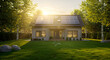© egavirgian art - Solar-Powered Home: Serene Sunset Scene