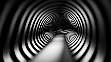 Poster - Abstract view of a spiraling tunnel with contrasting light and shadow effects, evoking depth