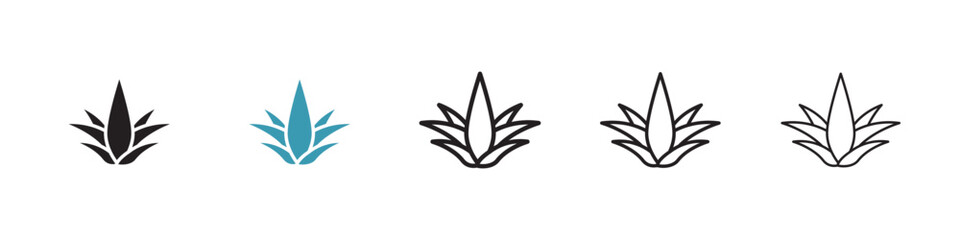 Poster - Aloe vera icon in flat style. Basic vector symbol illustration