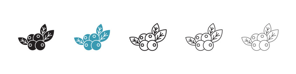 Poster - blueberry icon in flat style. basic vector symbol illustration