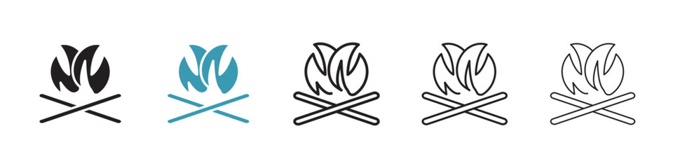 Poster - Bonfire icon in flat style. Basic vector symbol illustration