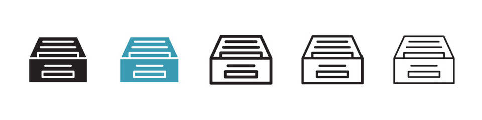Poster - Folder box icon in flat style. Basic vector symbol illustration