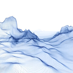 Poster - Digital Terrain: Abstract depiction of a digital wireframe landscape. conveying a sense of depth and the vastness of the digital world. 
