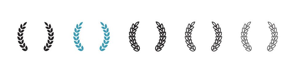 Poster - Laurel wreath icon in flat style. Basic vector symbol illustration