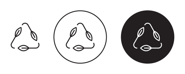 Poster - Leaves eco recycle icon in flat style. Basic vector symbol illustration