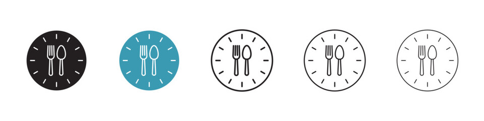 Poster - Lunch time icon in flat style. Basic vector symbol illustration
