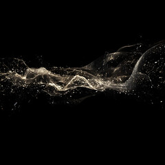 Fototapete - Abstract Light Waves on Black: An ethereal composition of abstract light waves gracefully dance across a black background, exuding a sense of cosmic wonder and artistic expression.