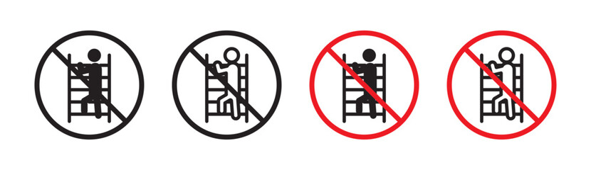 Poster - no climbing allowed sign in flat style. basic vector symbol illustration