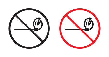 Poster - No fire sign in flat style. Basic vector symbol illustration
